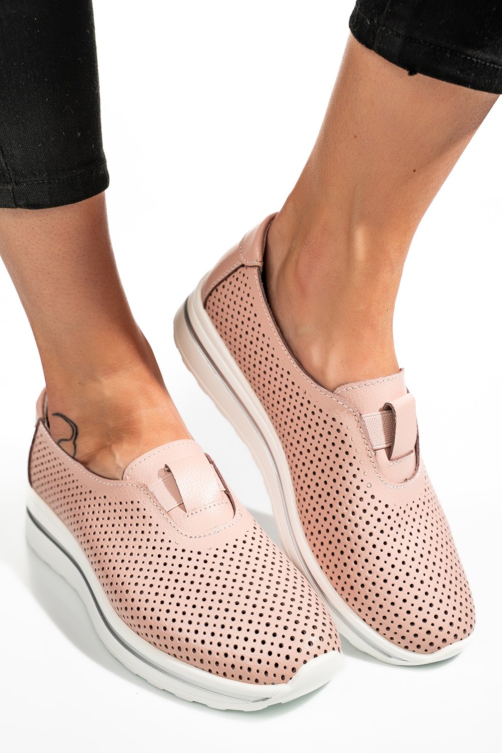 ESPADRILE ROZ PIELE NATURALA XSPH3011