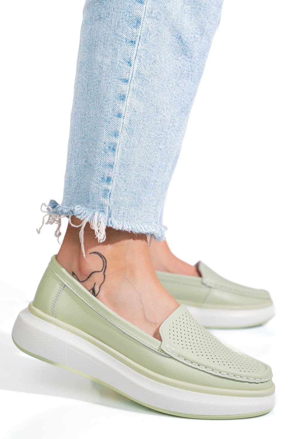 MOCASINI OLIVE PIELE NATURALA TSP5935