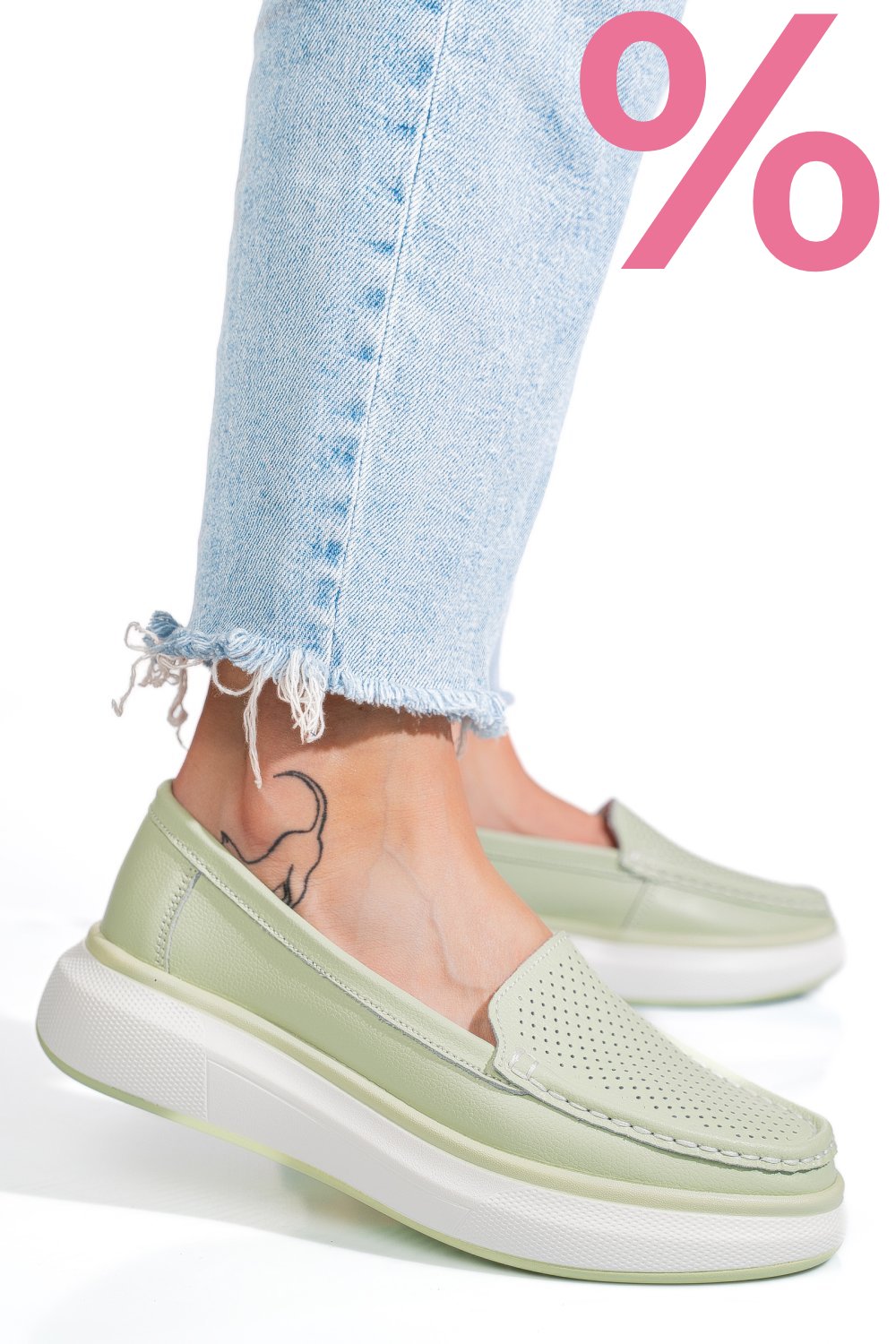 MOCASINI OLIVE PIELE NATURALA TSP5935