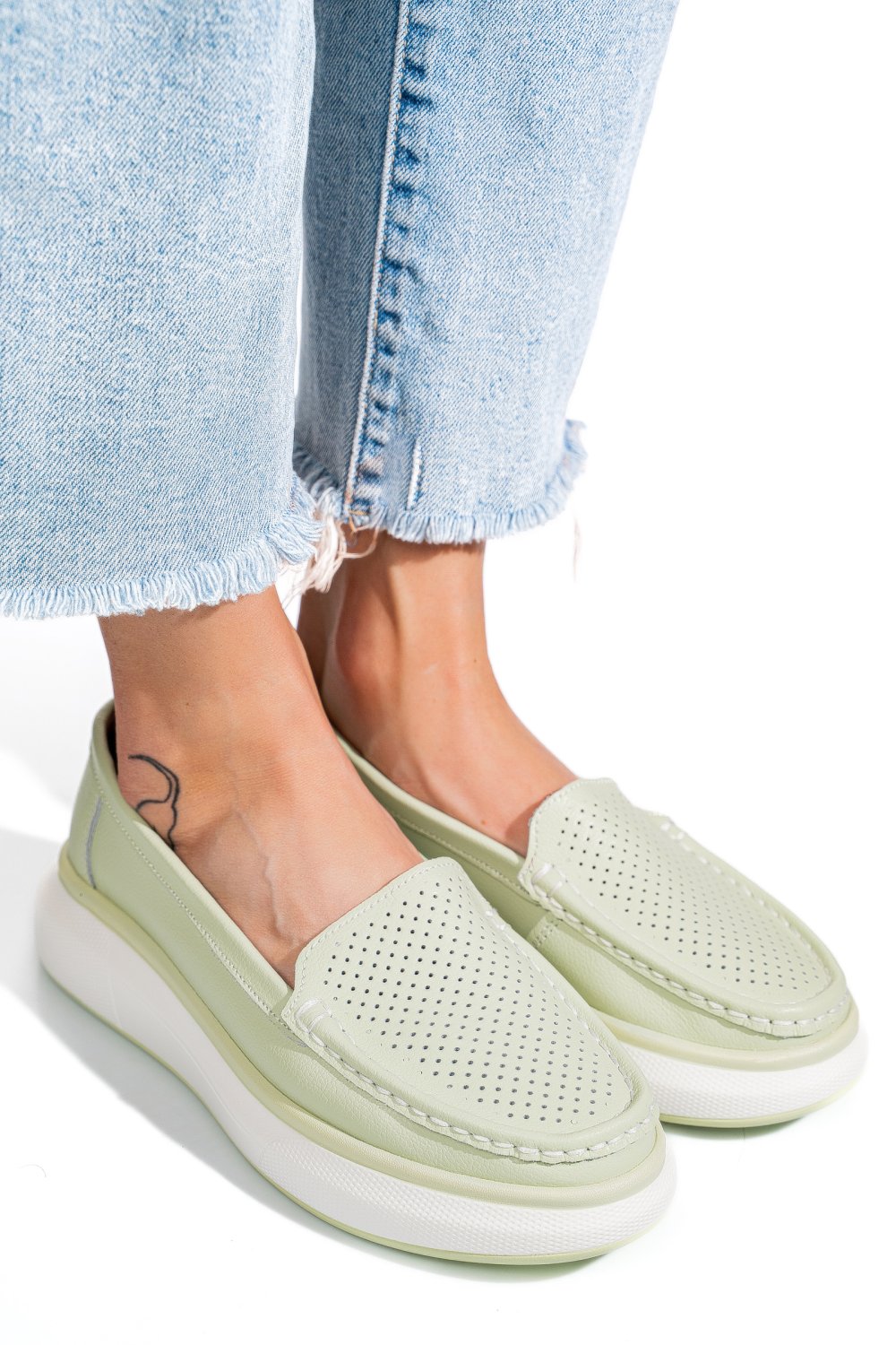 MOCASINI OLIVE PIELE NATURALA TSP5935