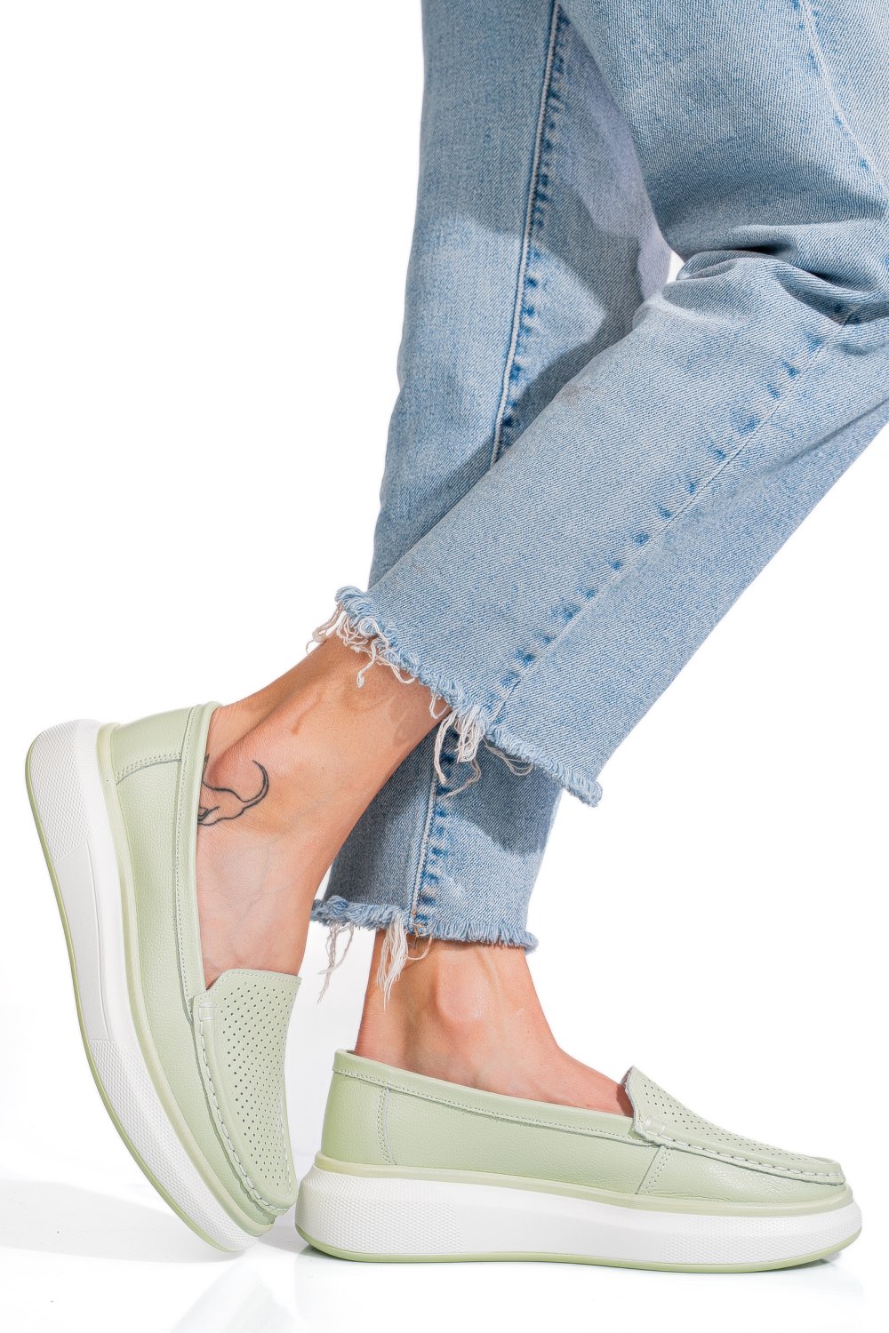 MOCASINI OLIVE PIELE NATURALA TSP5935