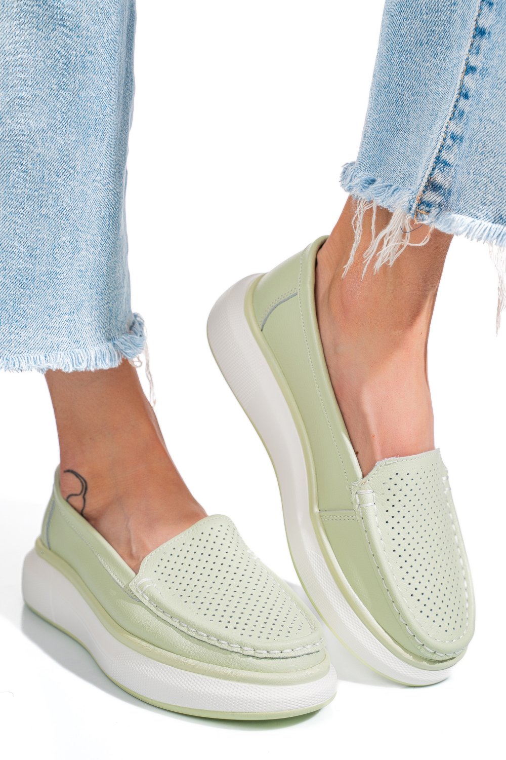 MOCASINI OLIVE PIELE NATURALA TSP5935