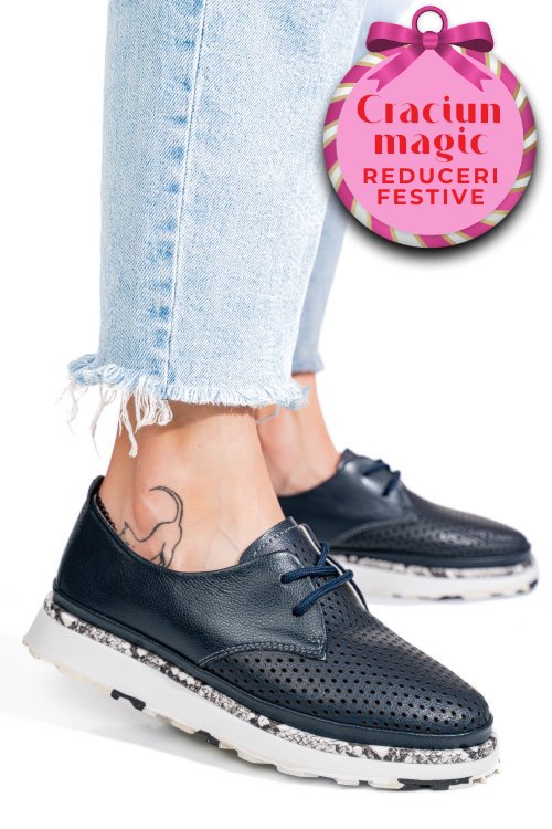 Pantofi bleumarin piele naturala jspy3930