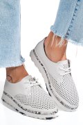 PANTOFI ALBI PIELE NATURALA JSPY3930