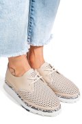 PANTOFI BEJ PIELE NATURALA JSPY3930
