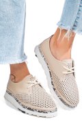 PANTOFI BEJ PIELE NATURALA JSPY3930