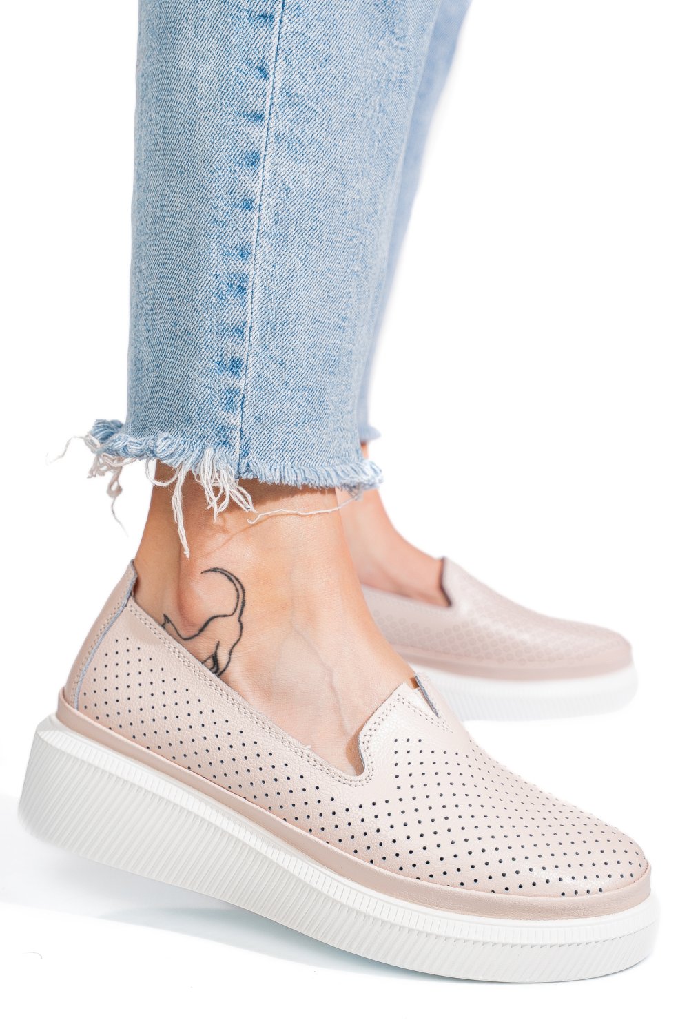 MOCASINI ROZ PIELE NATURALA JSPY3872