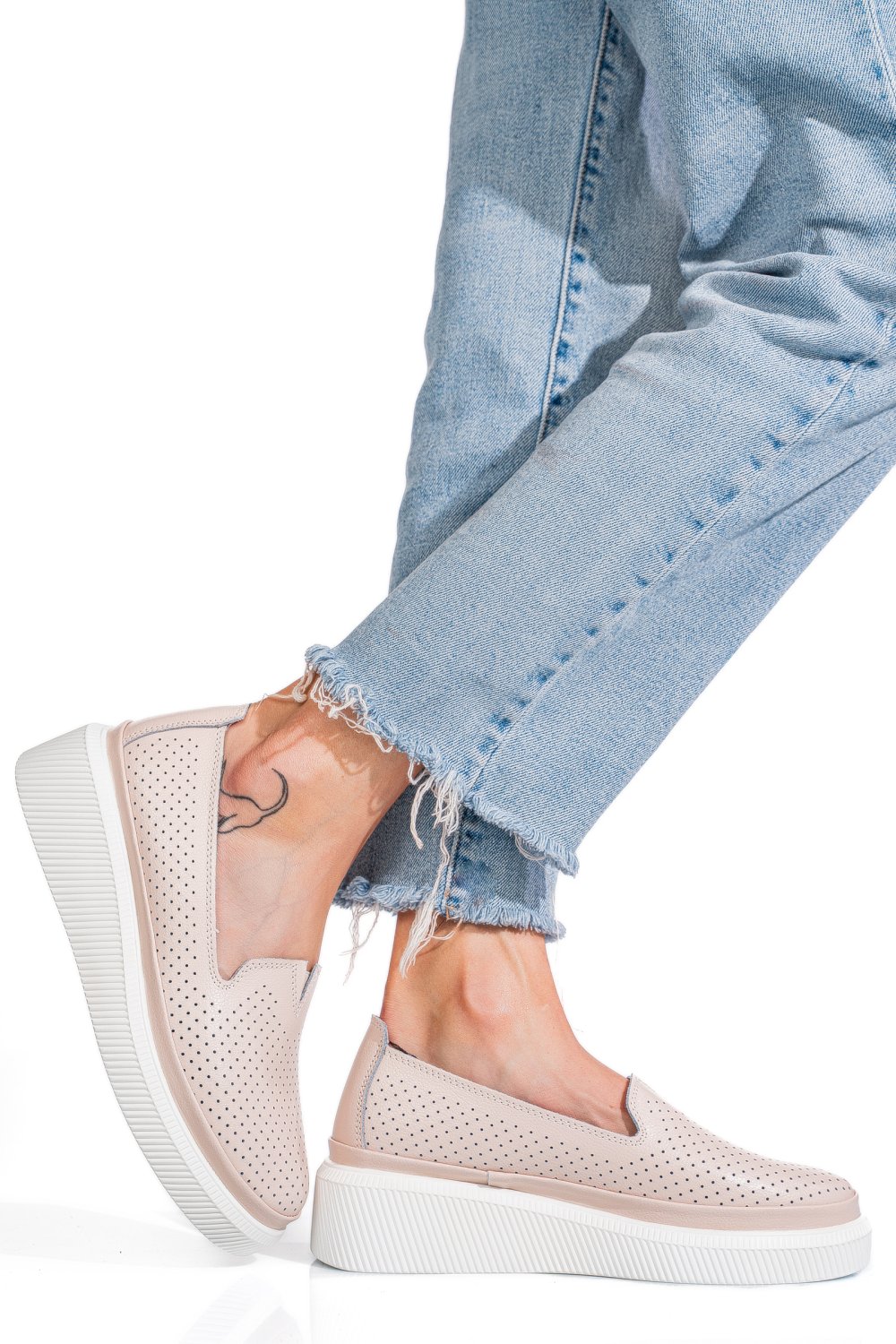 MOCASINI ROZ PIELE NATURALA JSPY3872
