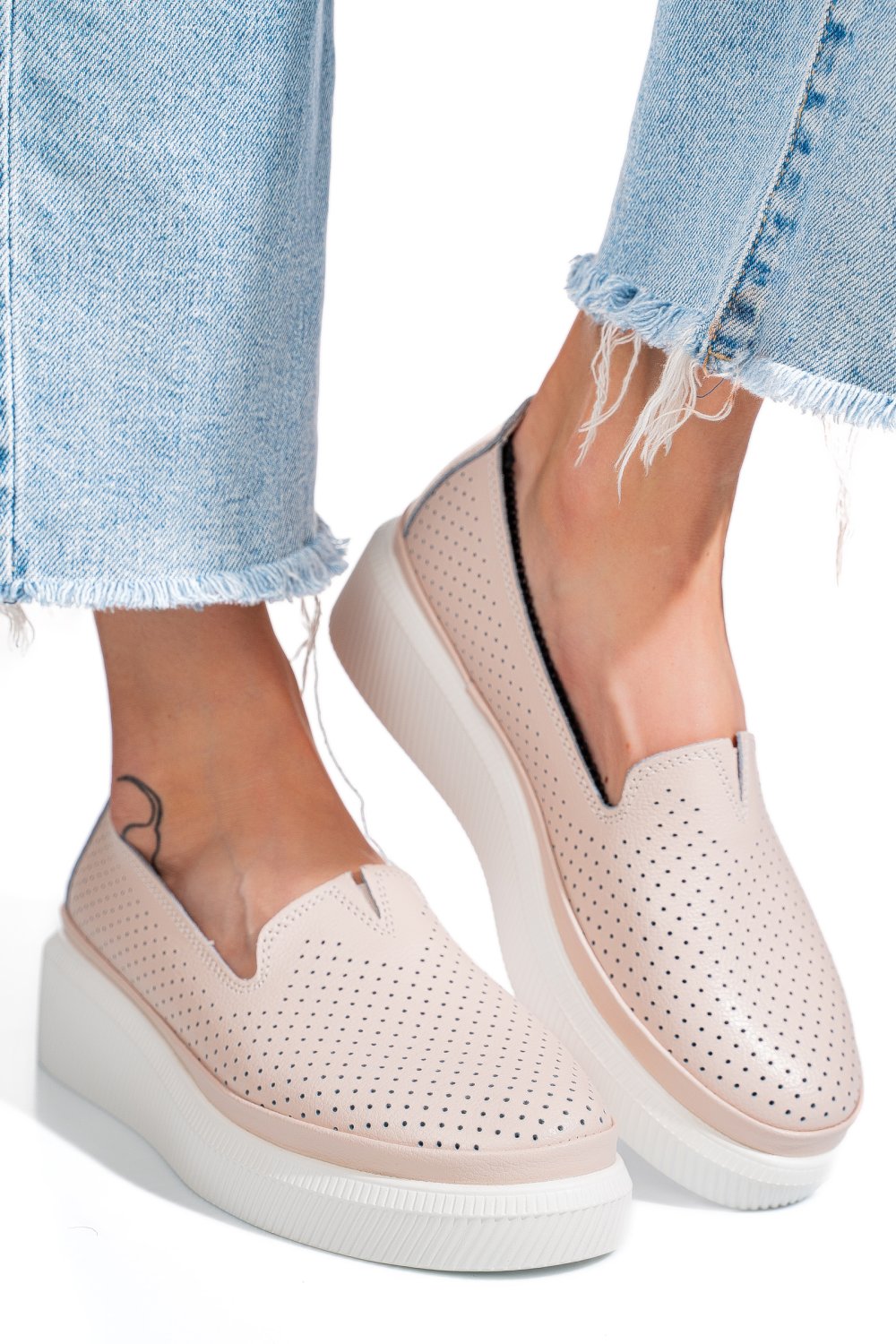 MOCASINI ROZ PIELE NATURALA JSPY3872