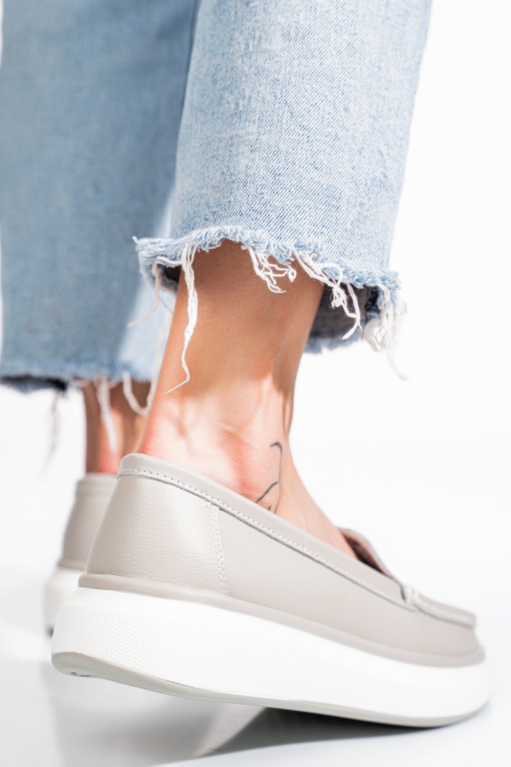 MOCASINI GRI PIELE NATURALA TSP5935