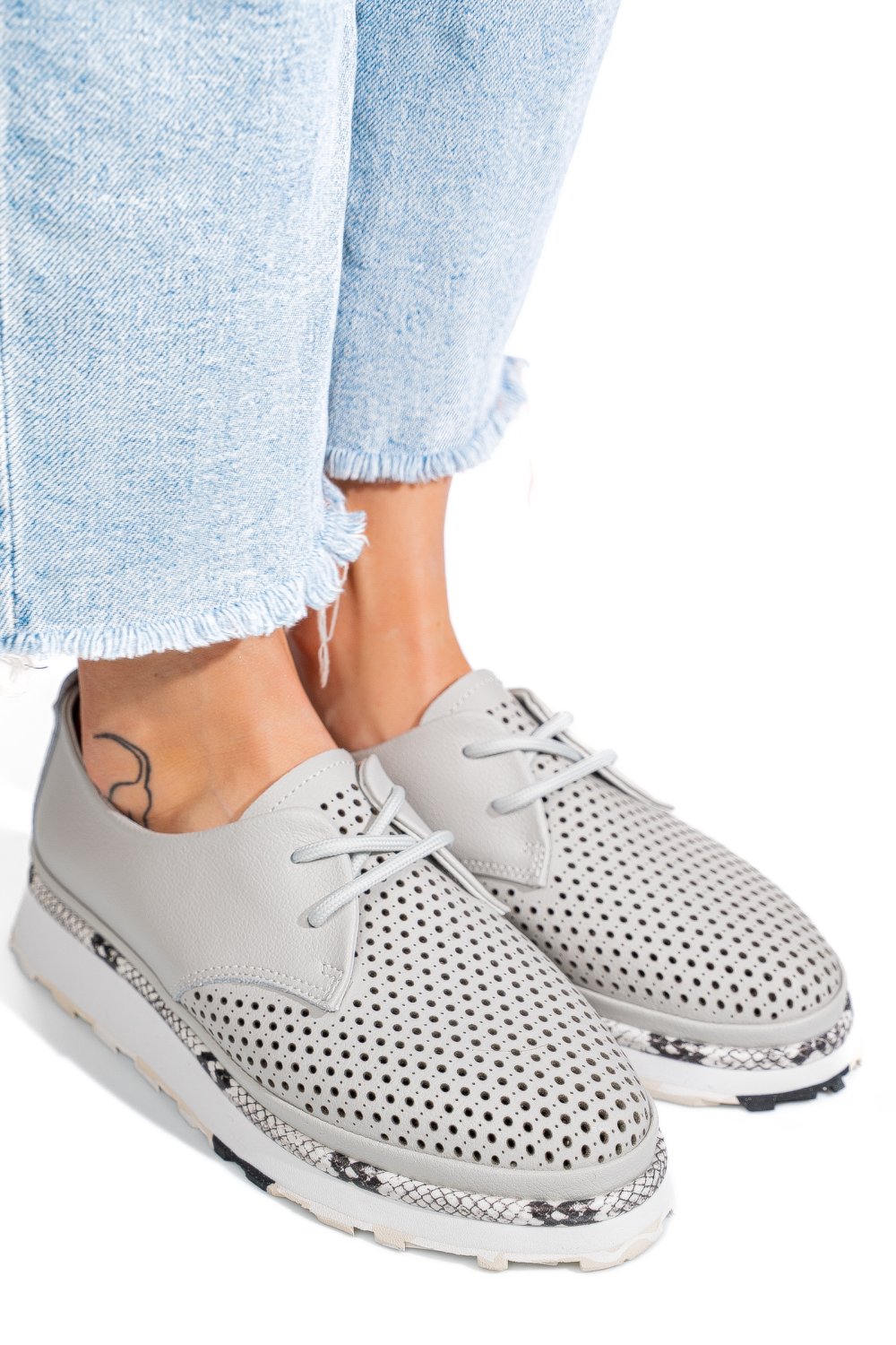 PANTOFI GRI PIELE NATURALA JSPY3930