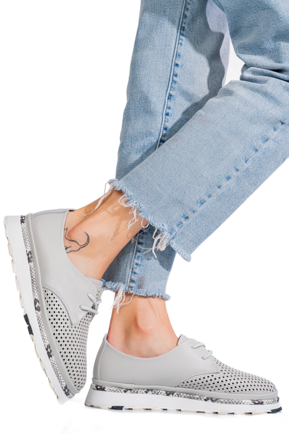 PANTOFI GRI PIELE NATURALA JSPY3930
