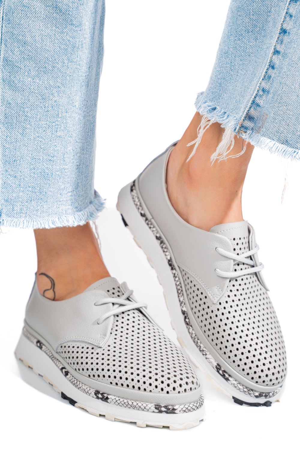 PANTOFI GRI PIELE NATURALA JSPY3930