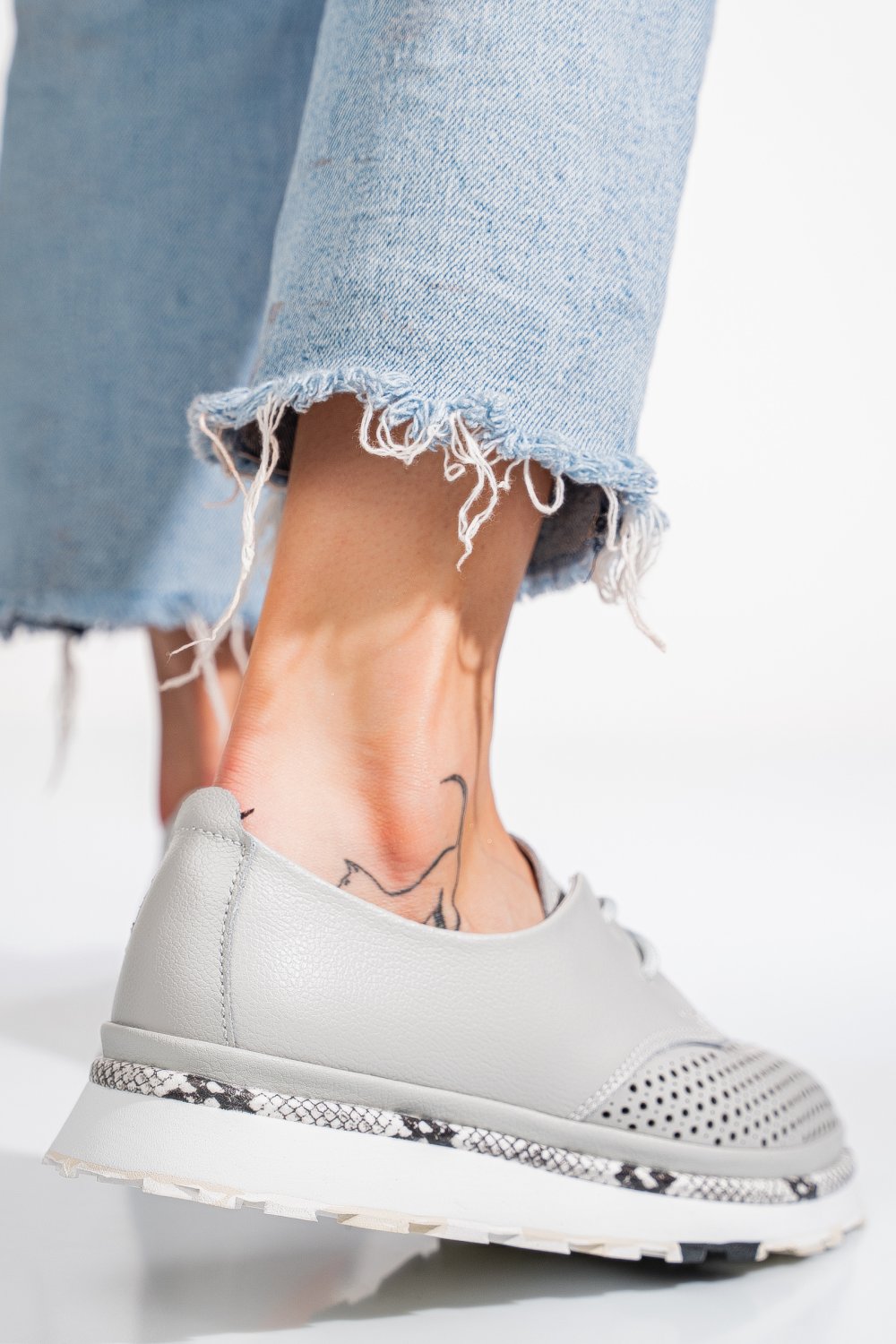 PANTOFI GRI PIELE NATURALA JSPY3930