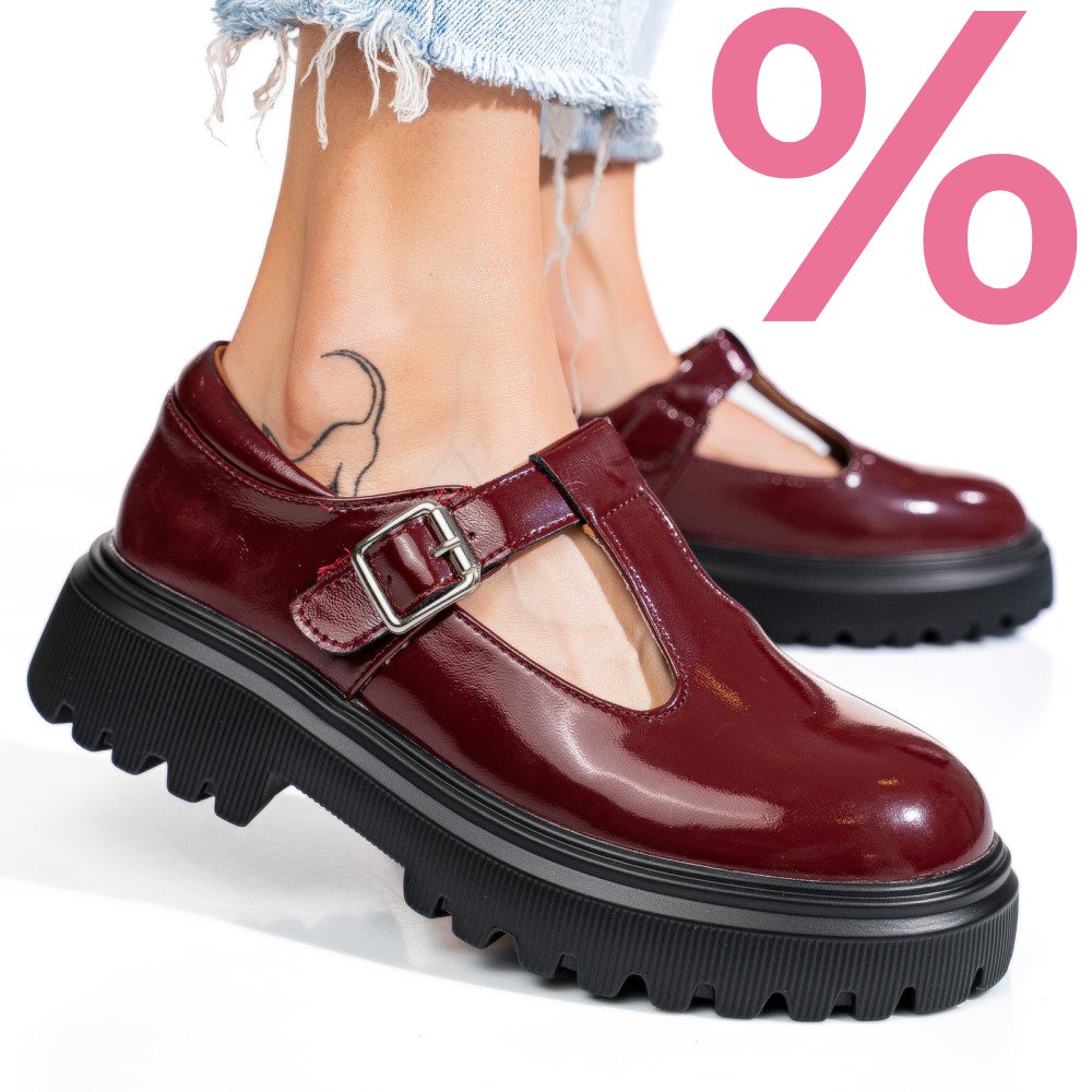 PANTOFI BORDO PIELE NATURALA LACUITA FSP002297