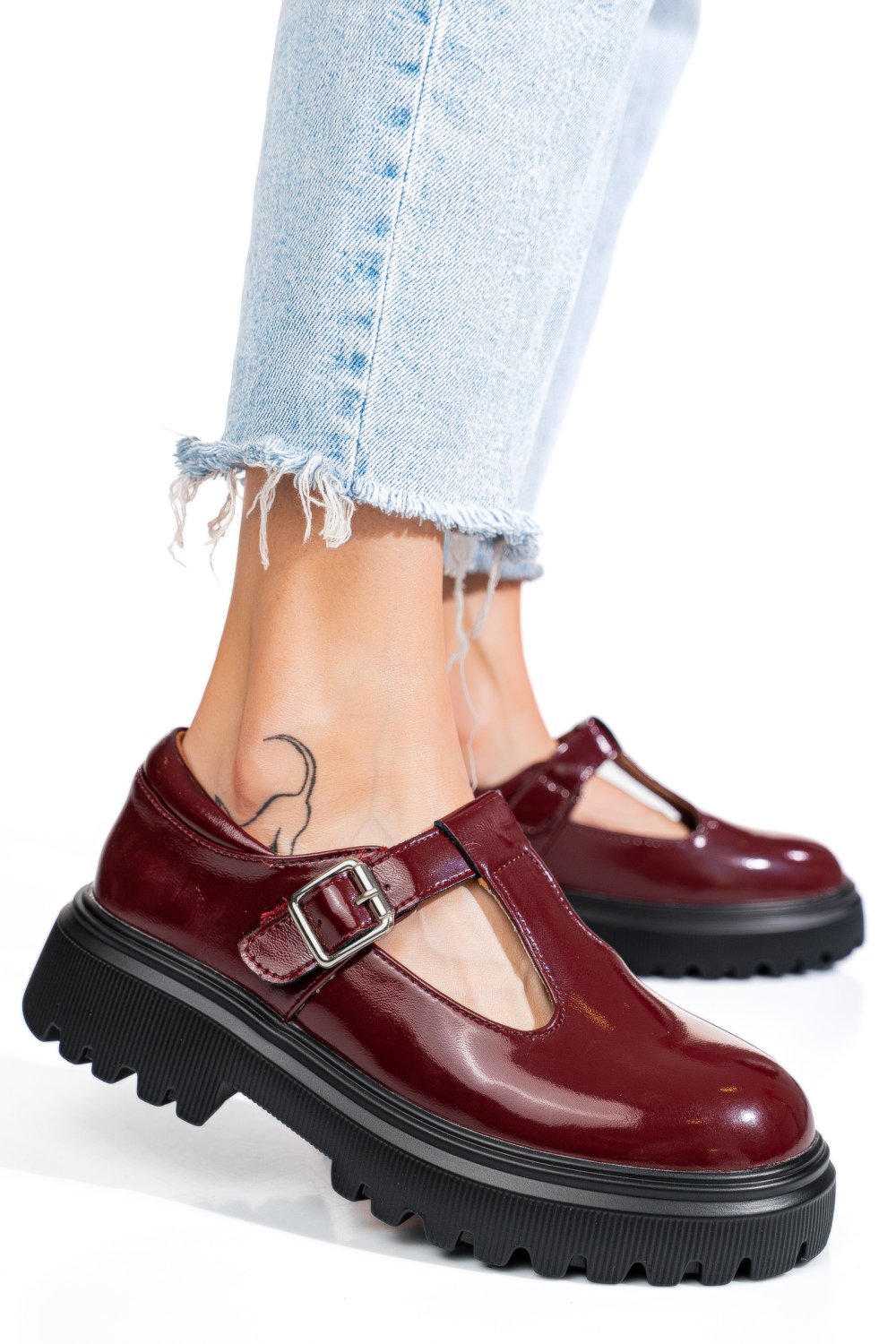 PANTOFI BORDO PIELE NATURALA LACUITA FSP002297
