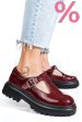 Pantofi bordo piele naturala lacuita fsp002297
