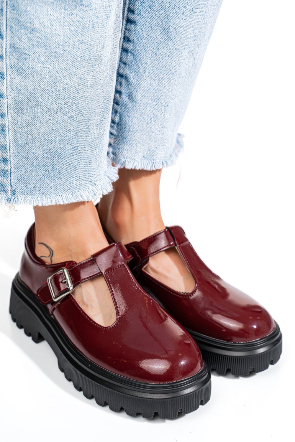 PANTOFI BORDO PIELE NATURALA LACUITA FSP002297