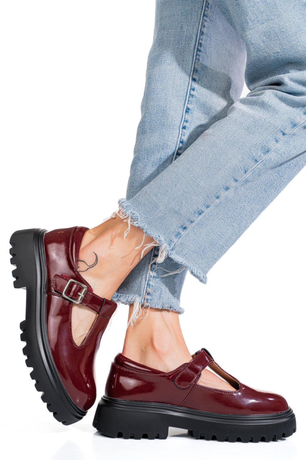 PANTOFI BORDO PIELE NATURALA LACUITA FSP002297