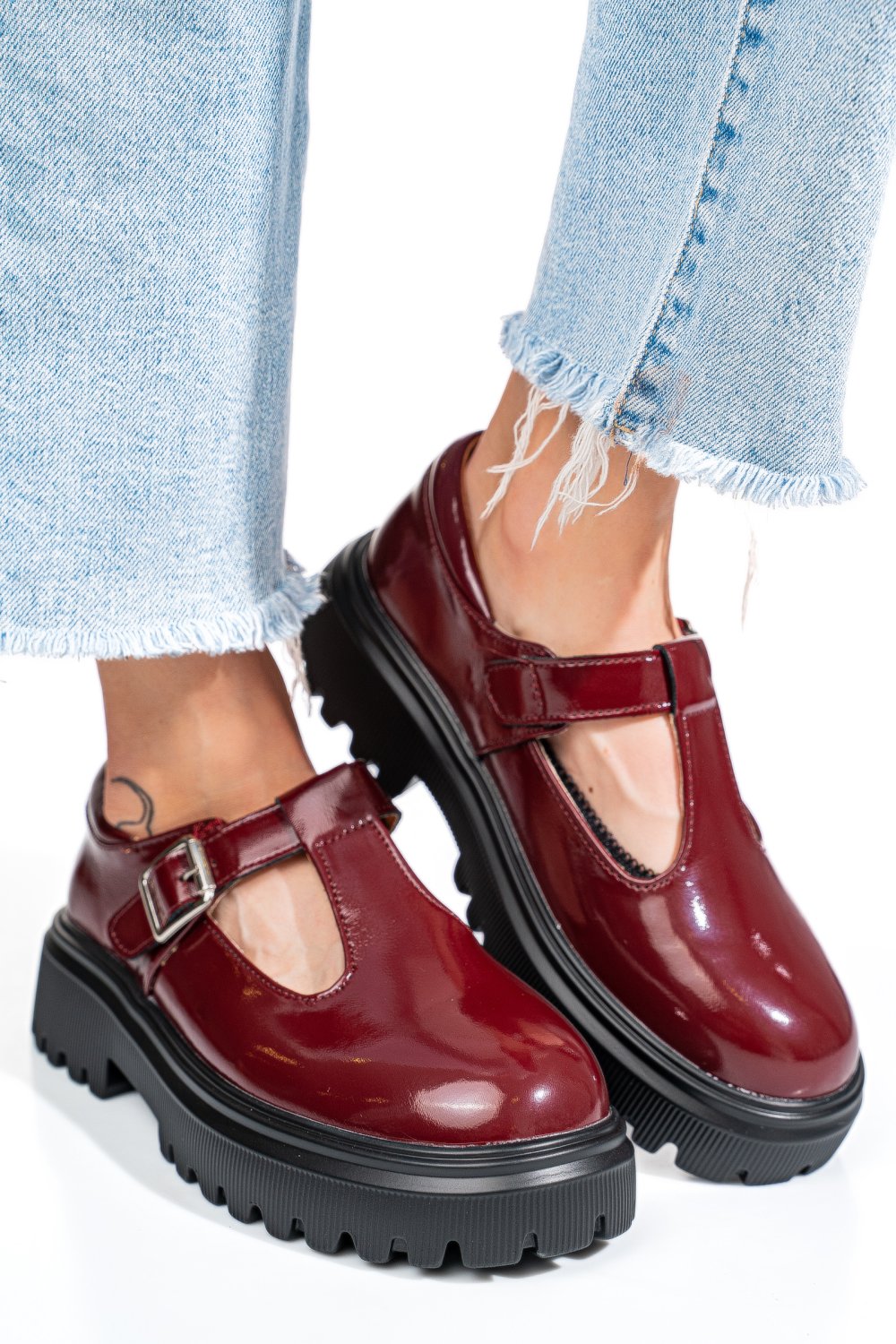 PANTOFI BORDO PIELE NATURALA LACUITA FSP002297