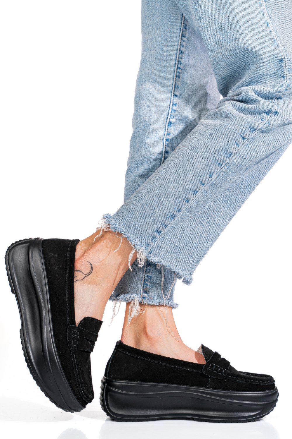 MOCASINI NEGRI PIELE NATURALA INTOARSA FSP002295