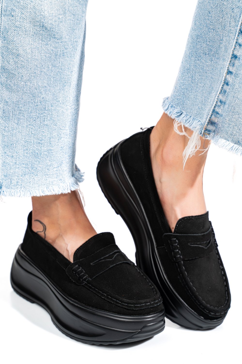 MOCASINI NEGRI PIELE NATURALA INTOARSA FSP002295
