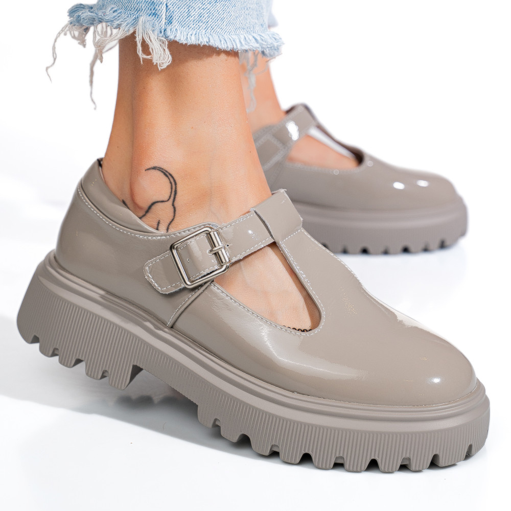PANTOFI GRI PIELE NATURALA LACUITA FSP002297