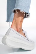 MOCASINI ALBI PIELE NATURALA FSP002295