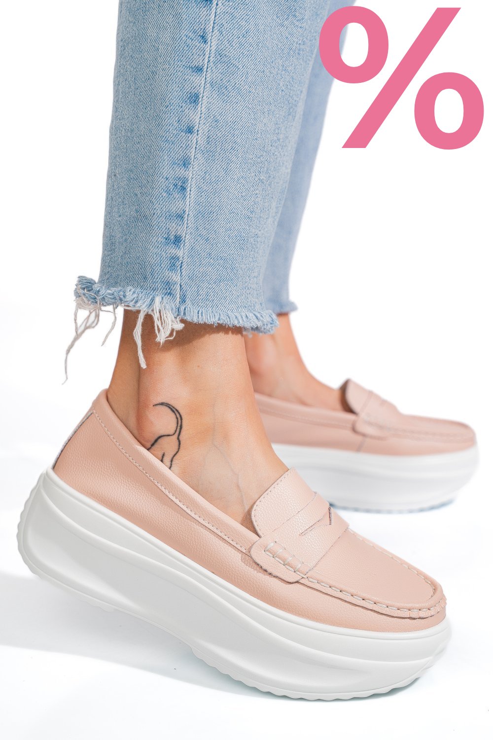 MOCASINI ROZ PIELE NATURALA FSP002295