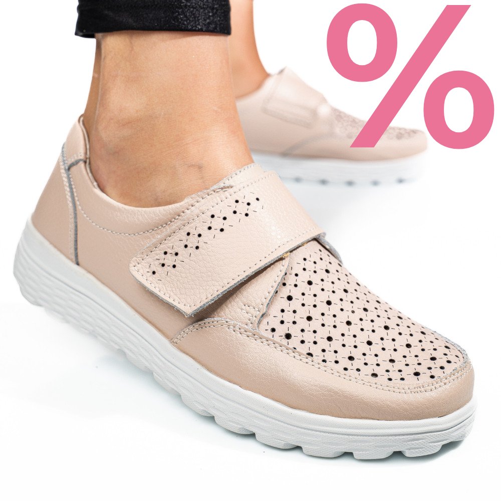 MOCASINI BEJ PIELE NATURALA DSPX22026