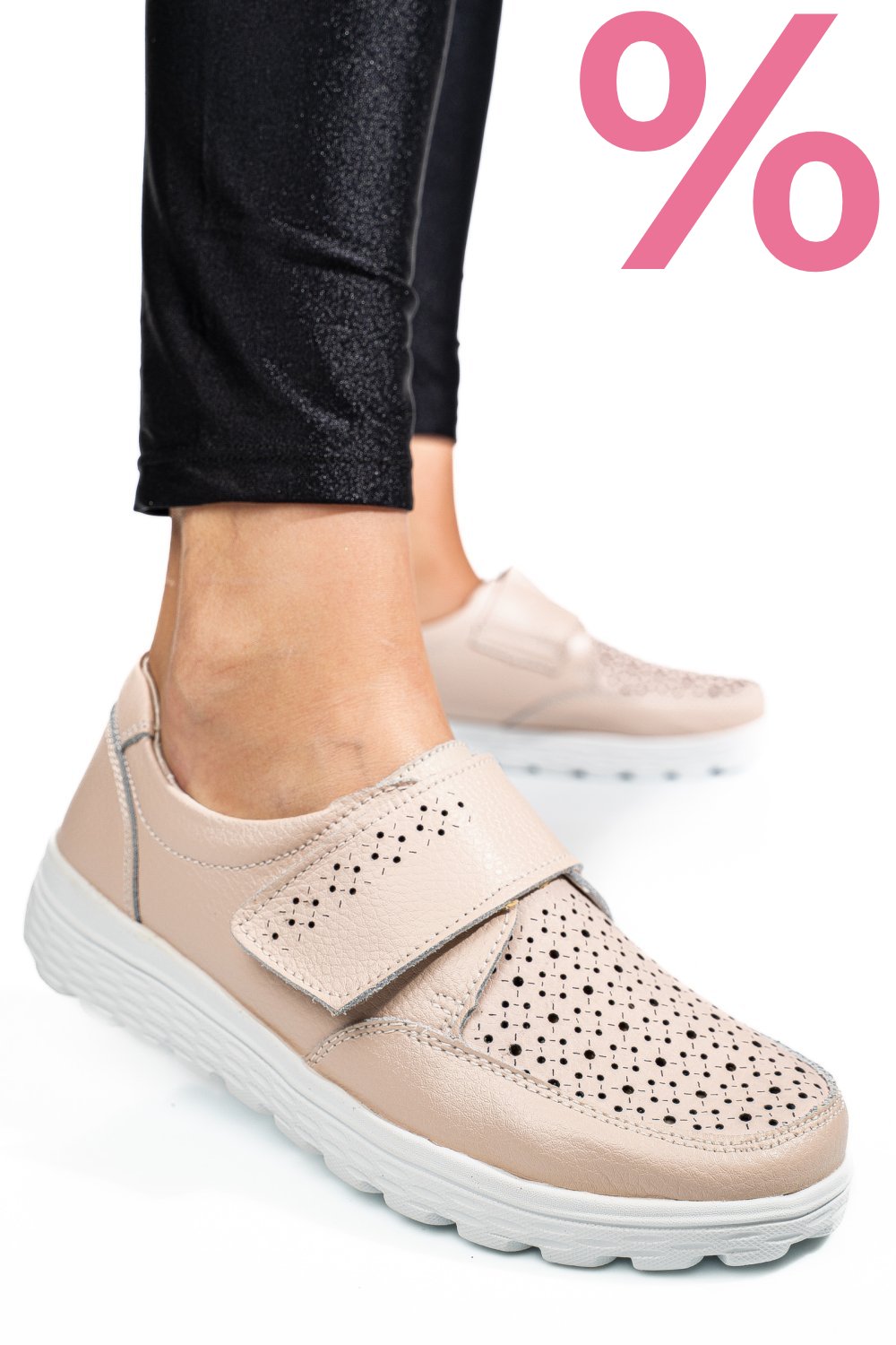 MOCASINI BEJ PIELE NATURALA DSPX22026
