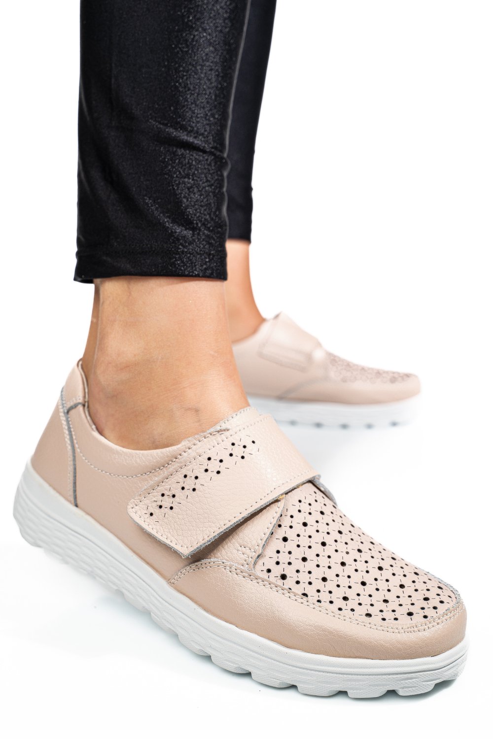 MOCASINI BEJ PIELE NATURALA DSPX22026