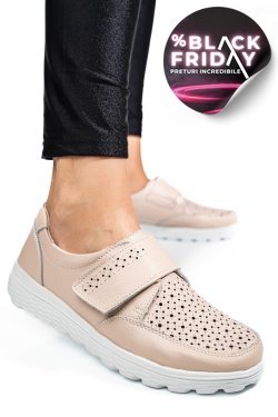 MOCASINI BEJ PIELE NATURALA DSPX22026