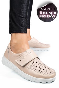 MOCASINI BEJ PIELE NATURALA DSPX22026