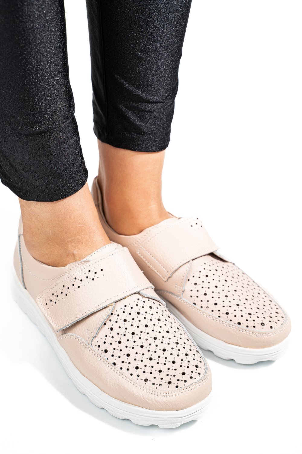 MOCASINI BEJ PIELE NATURALA DSPX22026