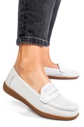 MOCASINI ALBI PIELE NATURALA TSP3041