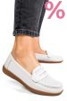 Mocasini albi piele naturala tsp3041