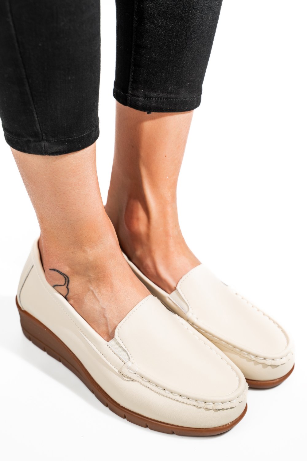 MOCASINI BEJ PIELE NATURALA FSP002386