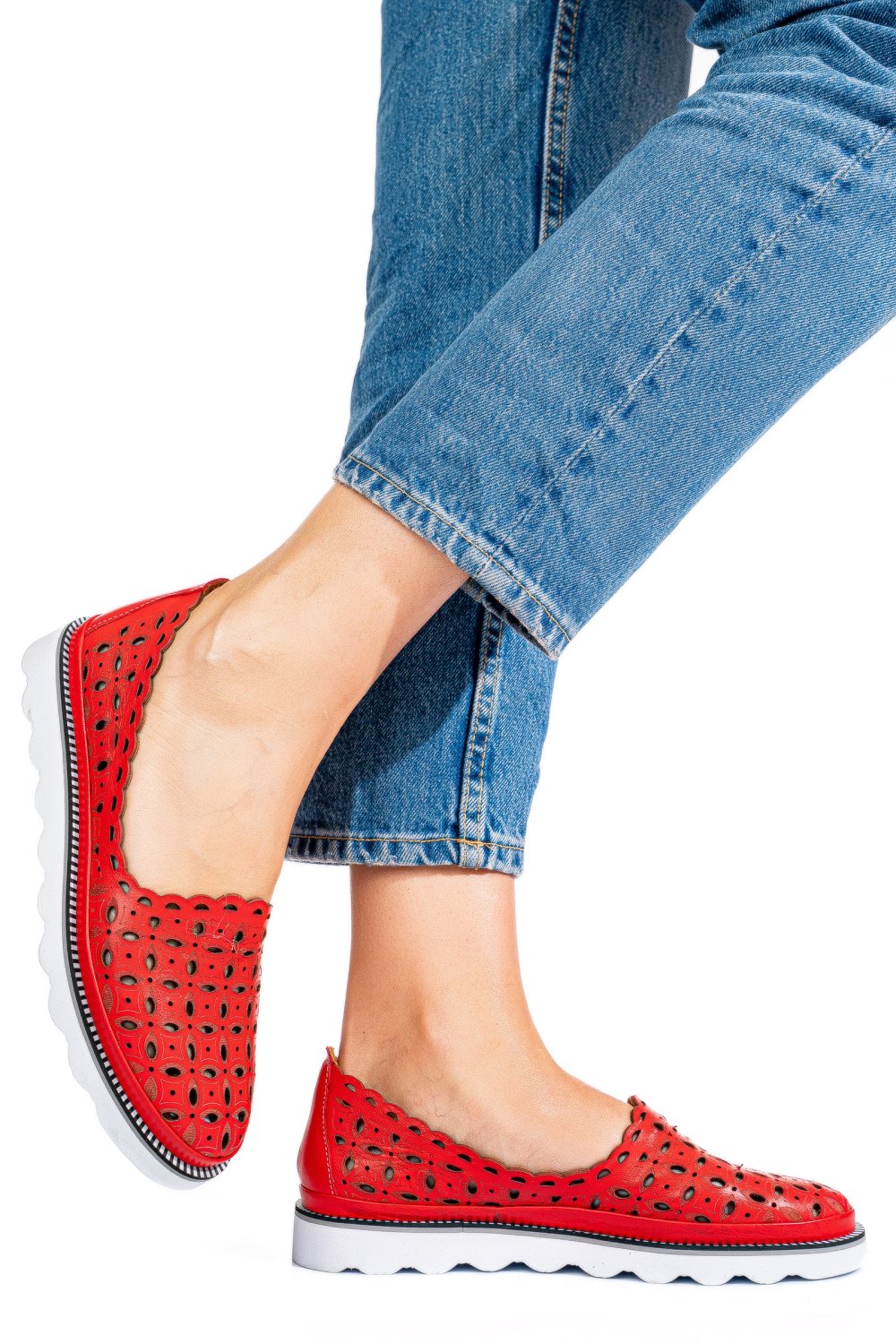 ESPADRILE ROSII PIELE NATURALA 9PC72