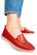 MOCASINI ROSII PIELE NATURALA 0PC36