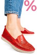 MOCASINI ROSII PIELE NATURALA 0PC36