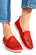MOCASINI ROSII PIELE NATURALA 0PC36