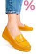Mocasini galbeni piele naturala apck1001
