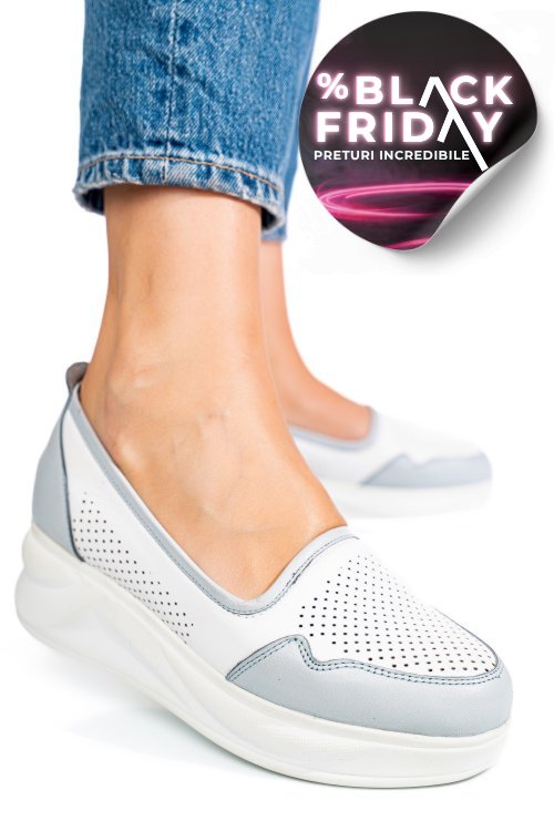 Pantofi albi piele naturala 2pc007
