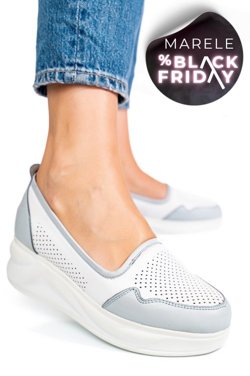 Pantofi albi piele naturala 2pc007