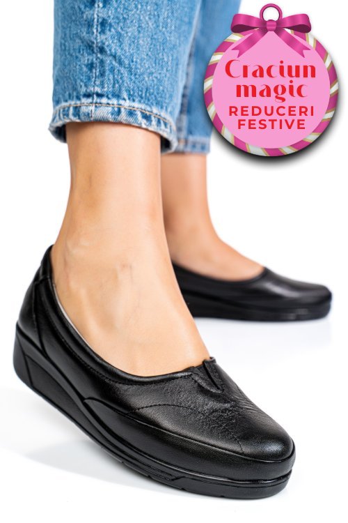 Pantofi negri piele naturala 0pc5mm