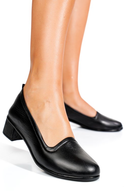 Pantofi negri piele naturala 1pc003