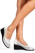 PANTOFI ALBI PIELE NATURALA 0PC74