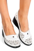 PANTOFI ALBI PIELE NATURALA 0PC74