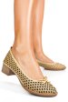 Pantofi bej piele naturala 5pc05